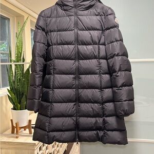 Moncler Gie Water Resistant Black Quilted Down Coat